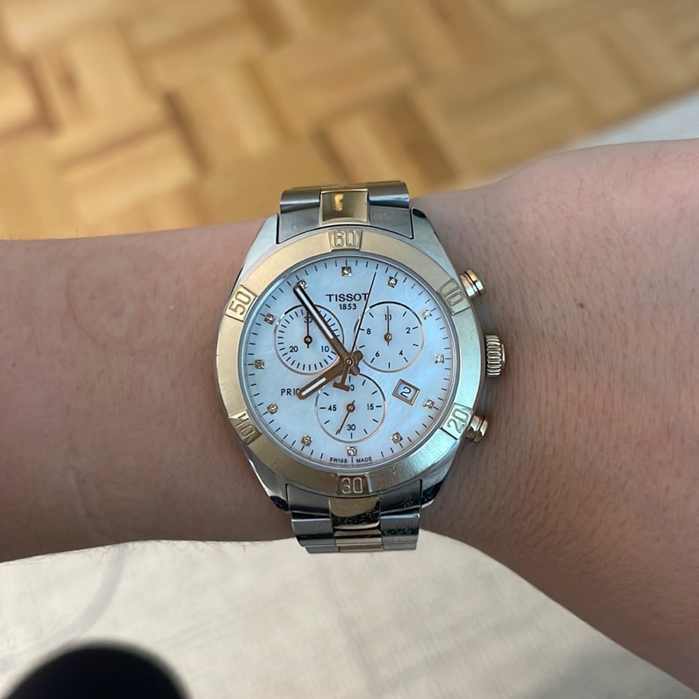PR 100 Sport Chic Two-Tone Link Bracelet Chronograph, 38mm